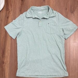 Boy’s Vineyard Vines Green Striped Polo Shirt